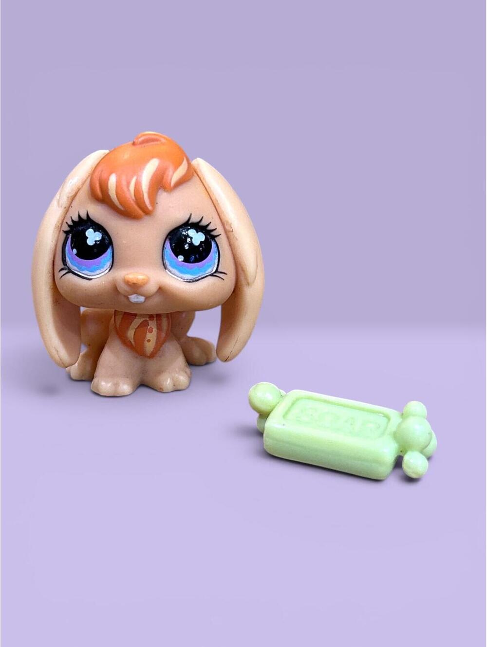 Littlest Pet Shop LPS #480 Orange Lop Eared Bunny with Soap Accessory